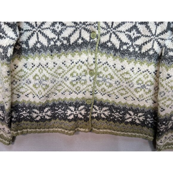 Croft & Barrow Womens Cardigan Sweater Knit Long Sleeve Size XL Multi Snowflakes - Picture 4 of 11